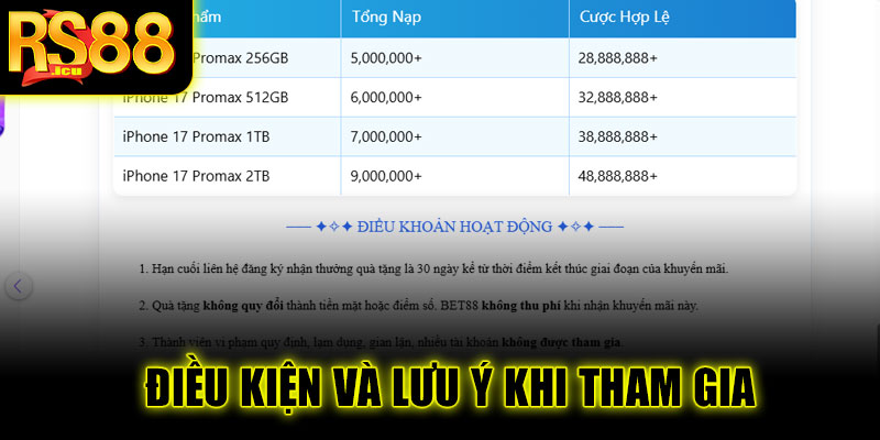 Điều kiện và những lưu ý khi tham gia chương trình